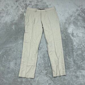 Kenneth Cole Reaction Slim Fit Performance Dress Pants Beige 34x30 a0982